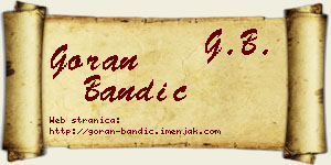 Goran Bandić vizit kartica